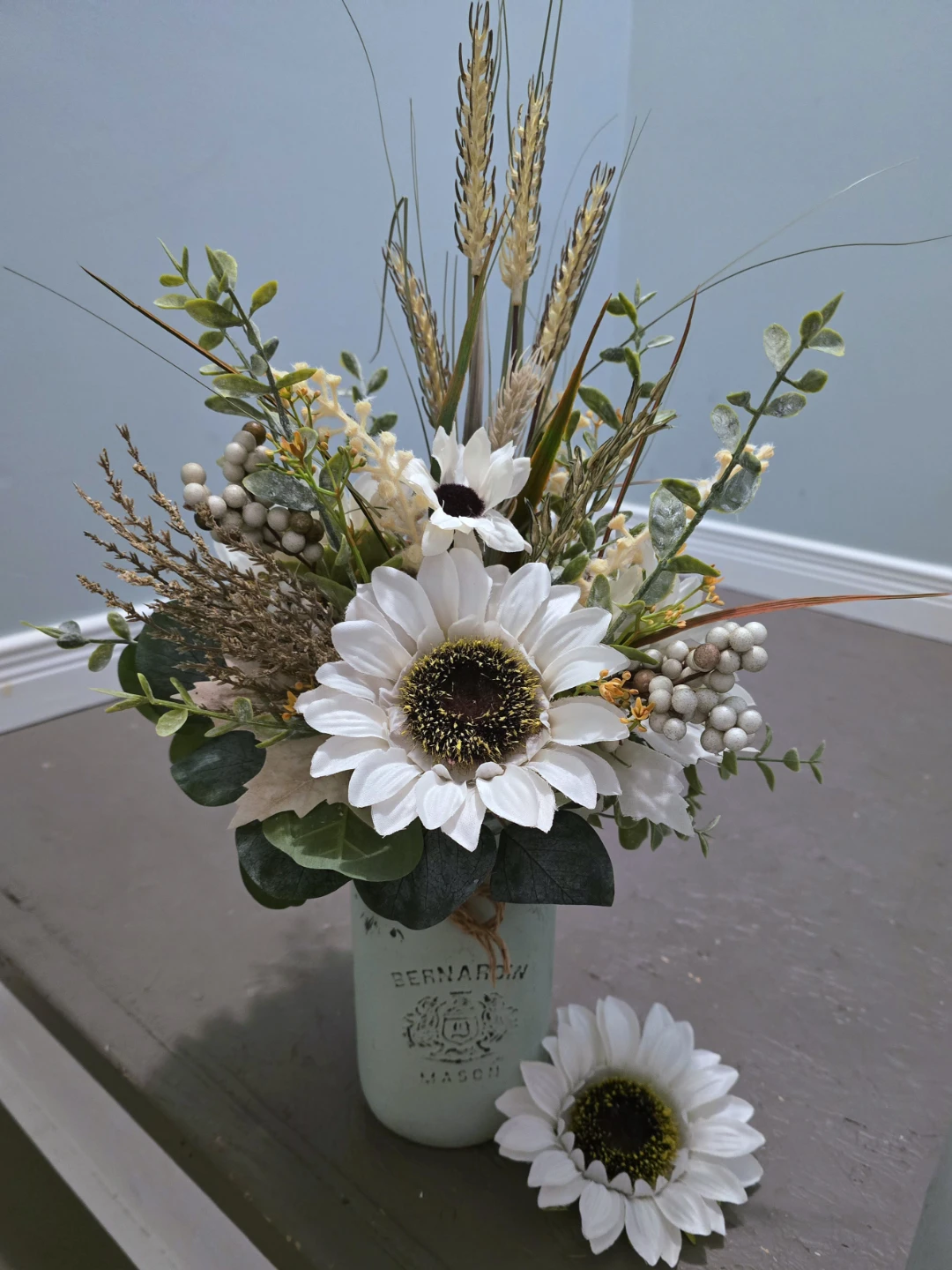 Artificial Floral Arrangement in Bernardin Mason Jar