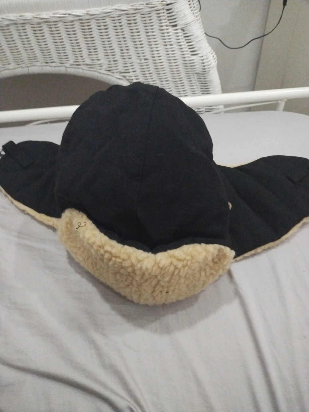 Black Trapper Hat with Faux Fur Lining - photo 3