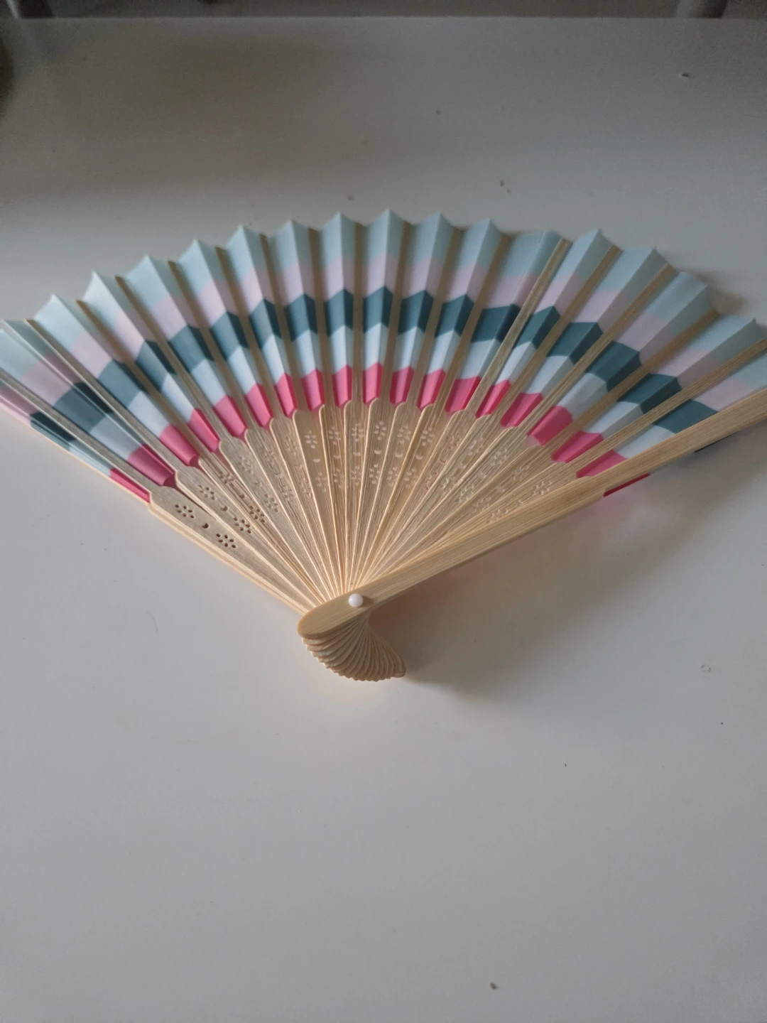 Striped Folding Hand Fan - photo 4