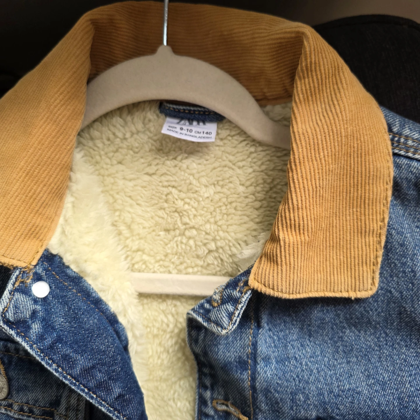 Zara Denim Sherpa Lined Jacket for boy.