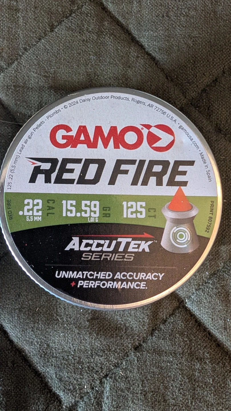 .22 Gamo Red Fire Accutek heavy pellets
