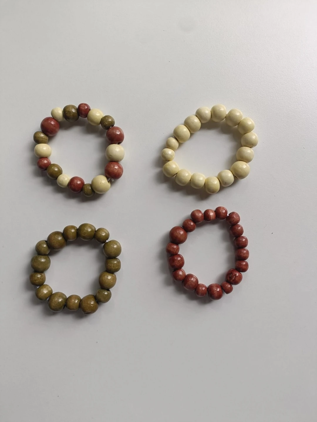Set of 4 Wooden Bead Bracelets