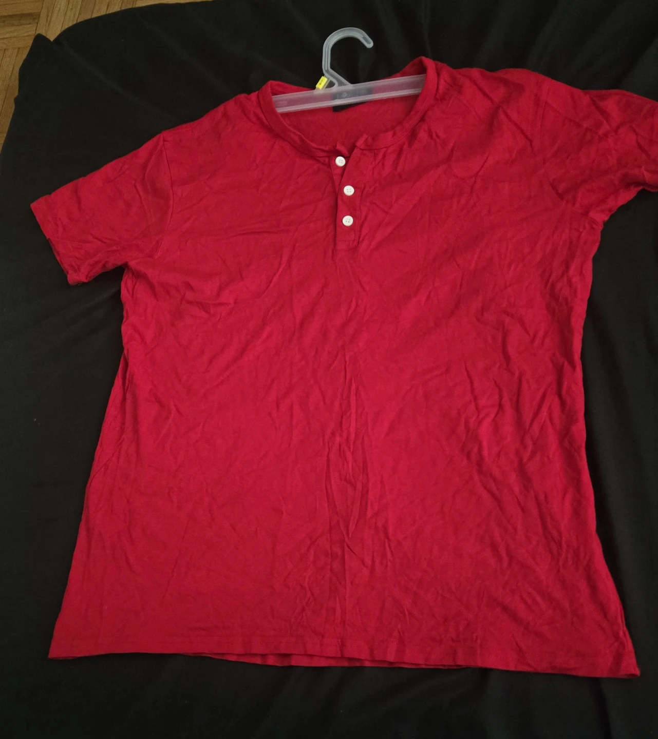 Red Henley T-Shirt and Brown  Tshirt