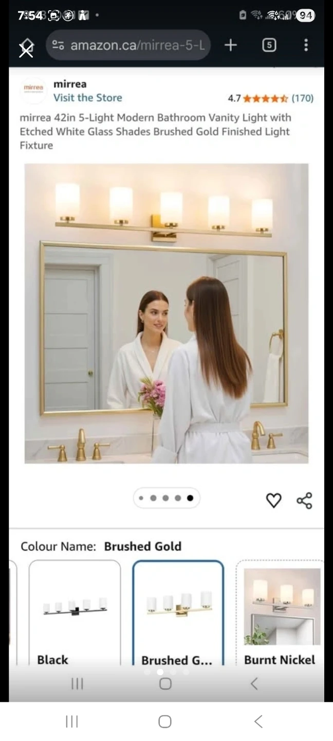 Mirrea 42 inch 5-light modern bathroom lights - photo 2