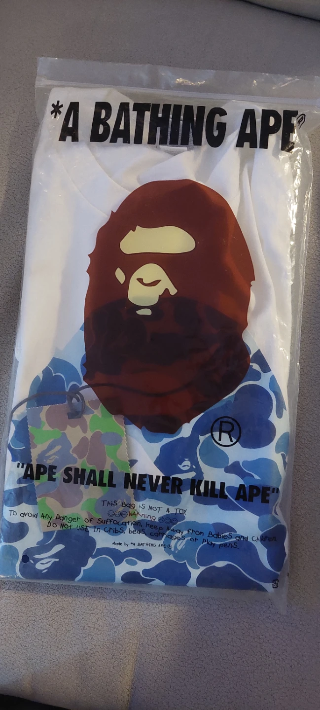 A Bathing Ape T-Shirt White Blue Camo