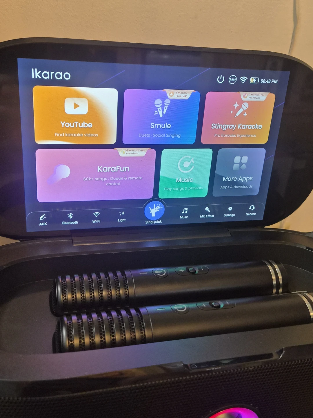 Ikarao Smart Karaoke Machine with 2 Microphones Shell 1 - photo 2