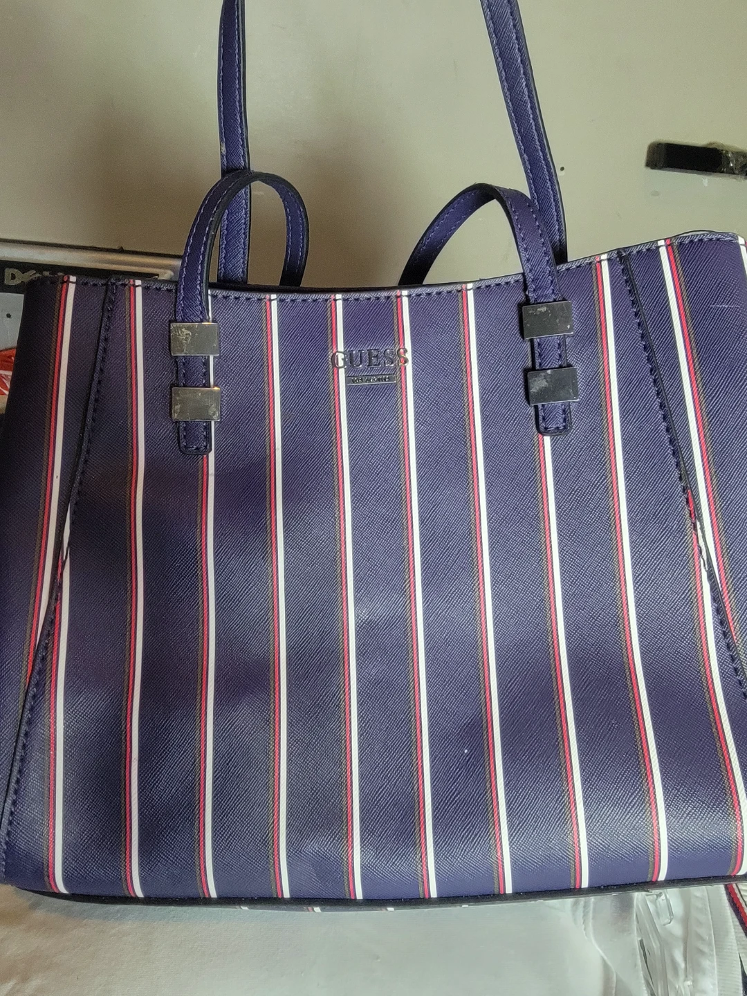 Guess Striped Tote Bag