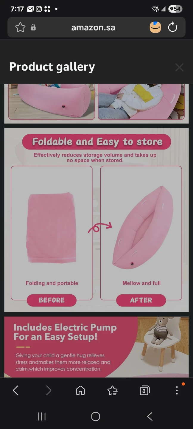 Sensory Chair for Kids, 60" Peapod Pod Pink brand new with pump - photo 4