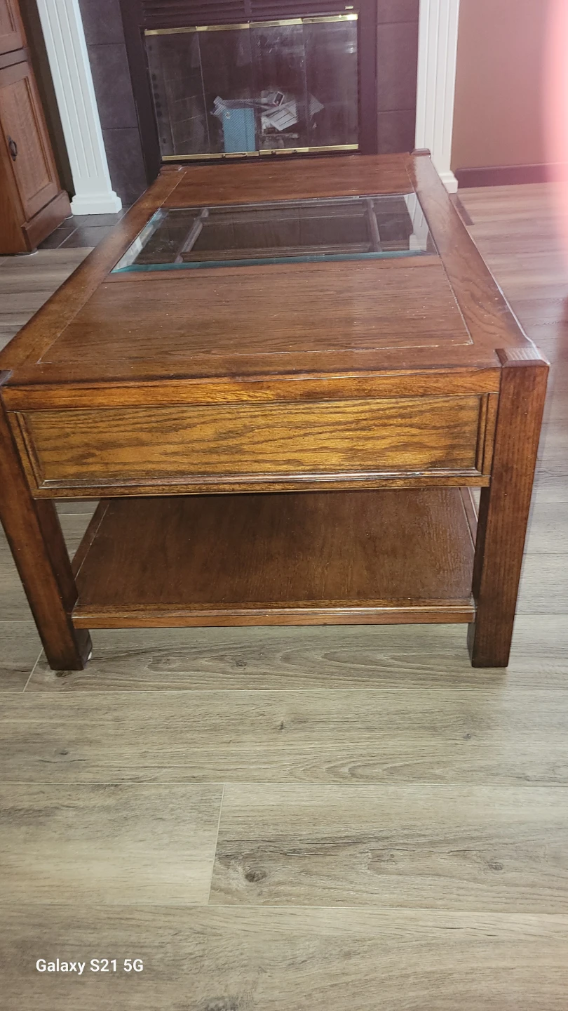 Flexsteel  oak coffee table set - photo 3