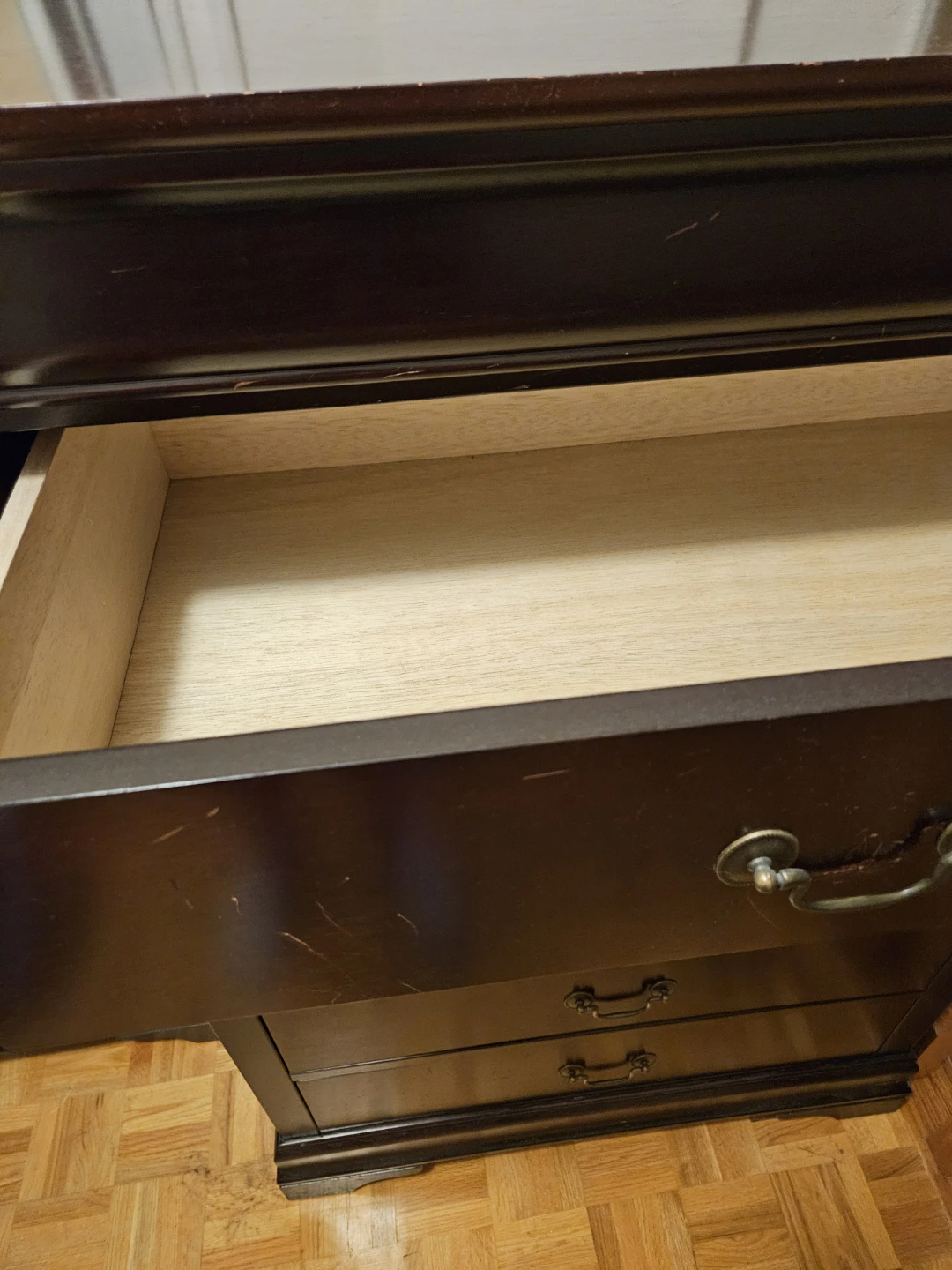 Two Dark Cherry Wood Bedroom Dressers - photo 2