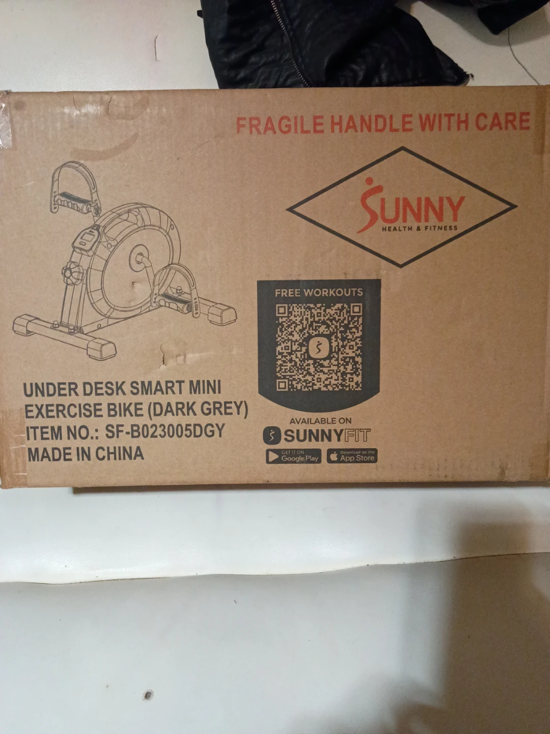Sunny Health & Fitness Under Desk Smart Mini Exercise Bike - photo 3