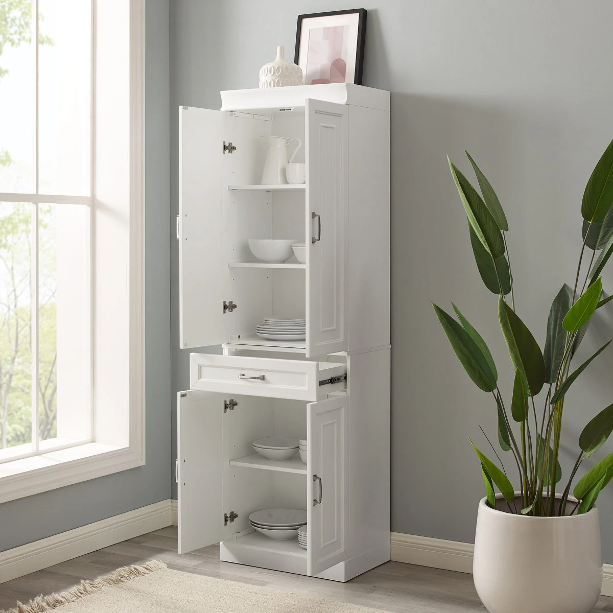 White Kitchen Pantry Cabinet Storage Cupboard – 78” Tall - photo 5