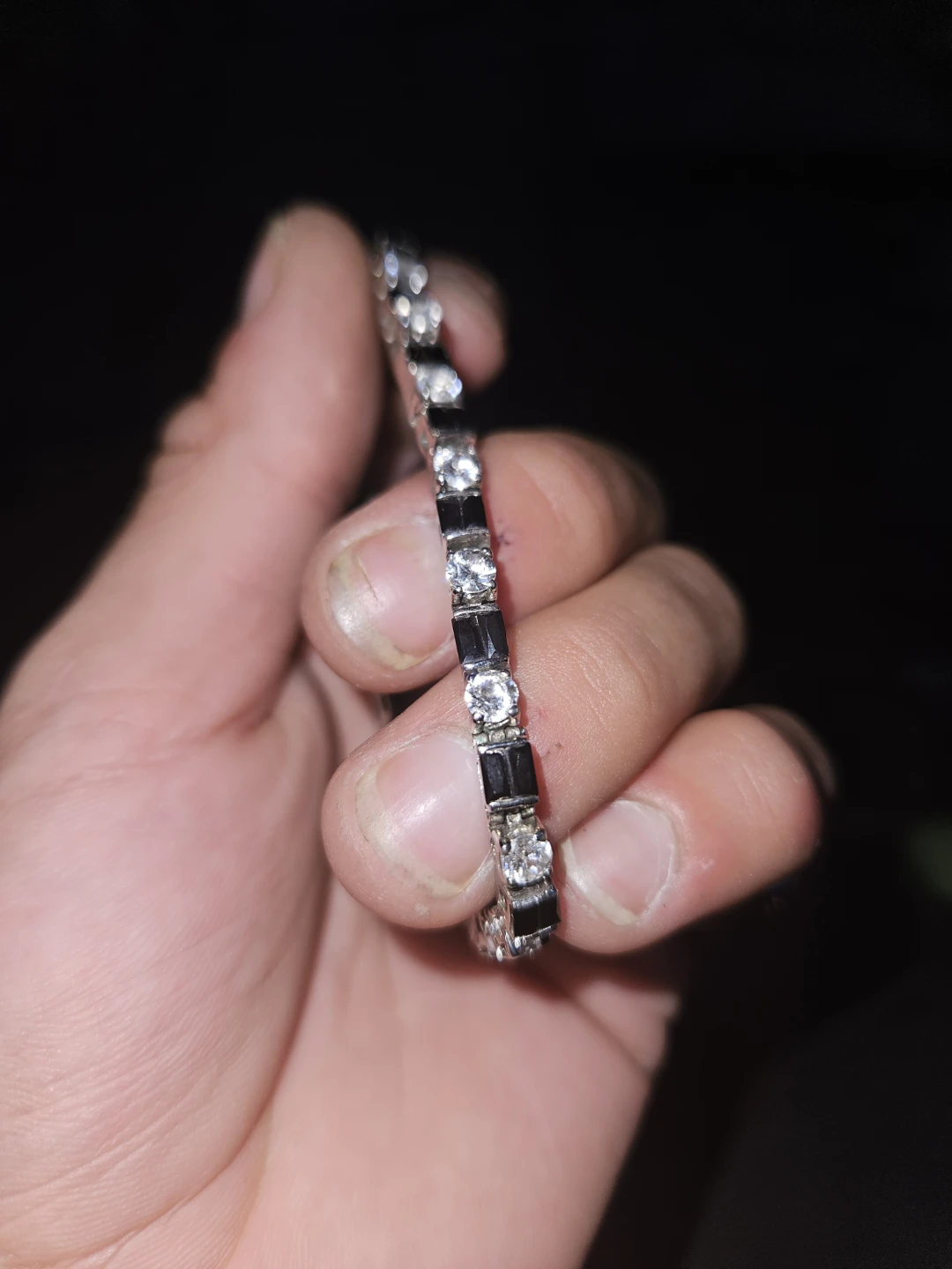 Sparkly Bracelet with Black and Clear Stones