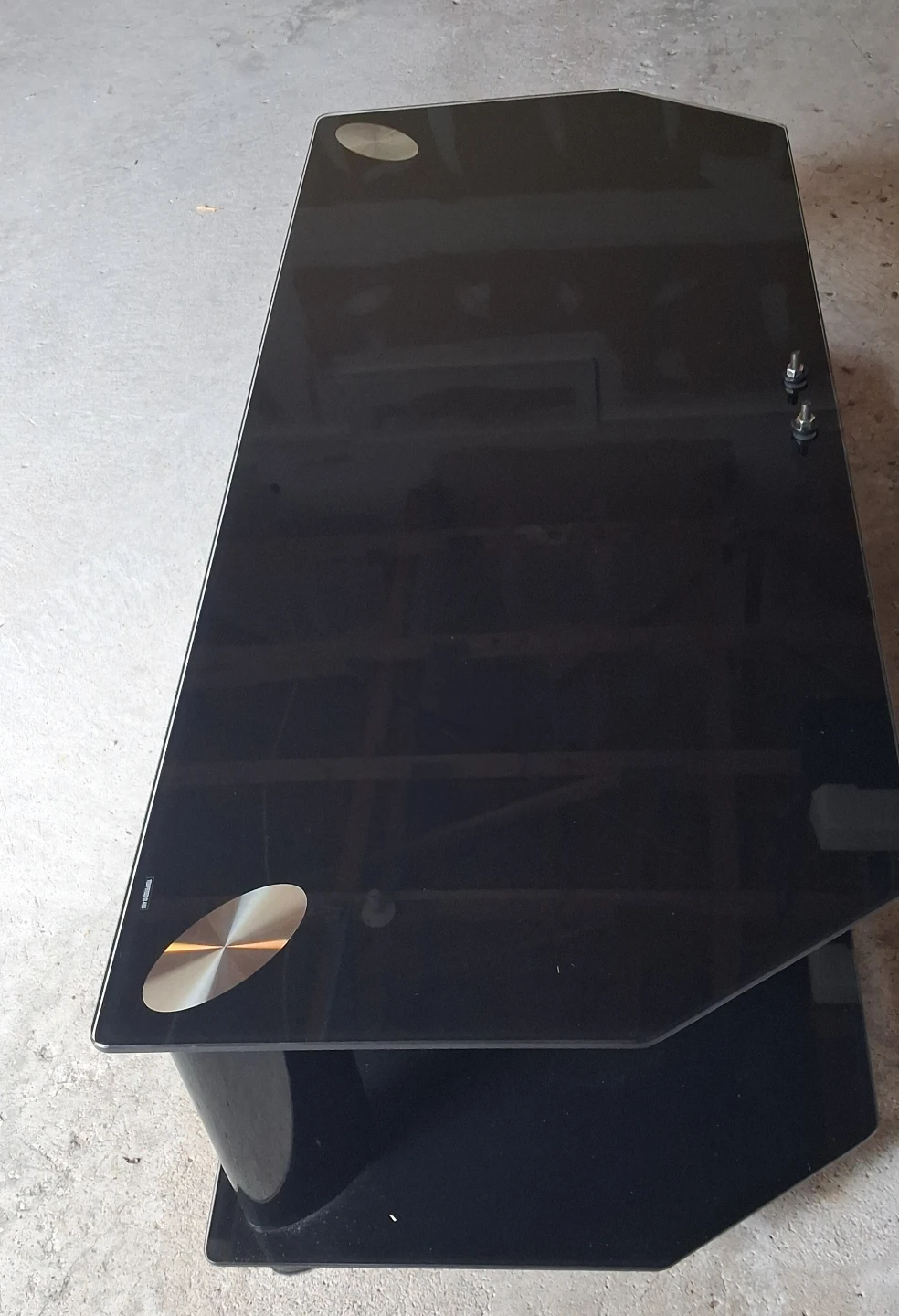 Black Tempered Glass TV Stand - photo 2