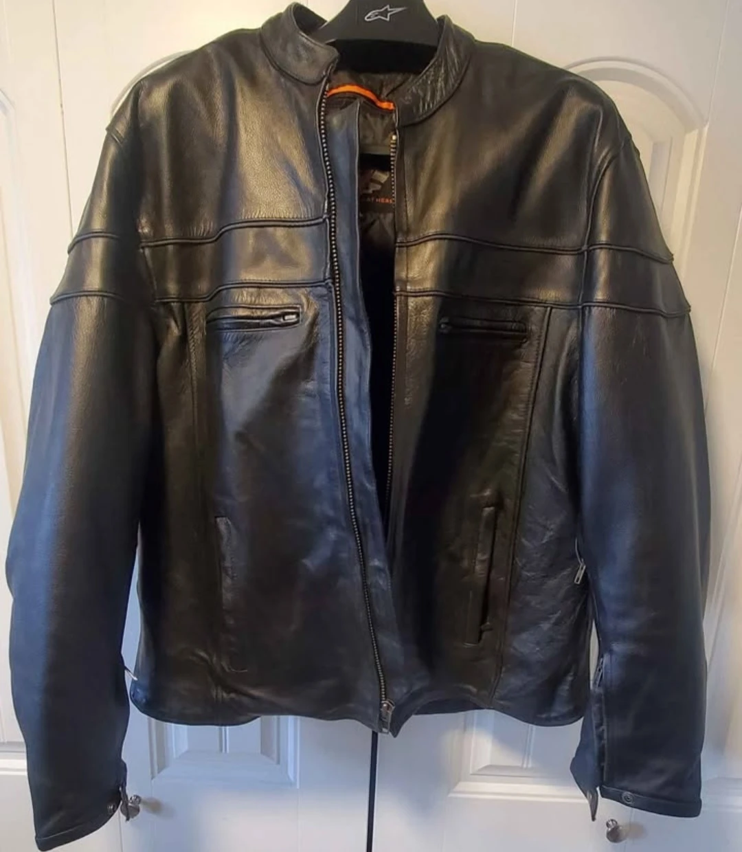Leather motorcycle jacket