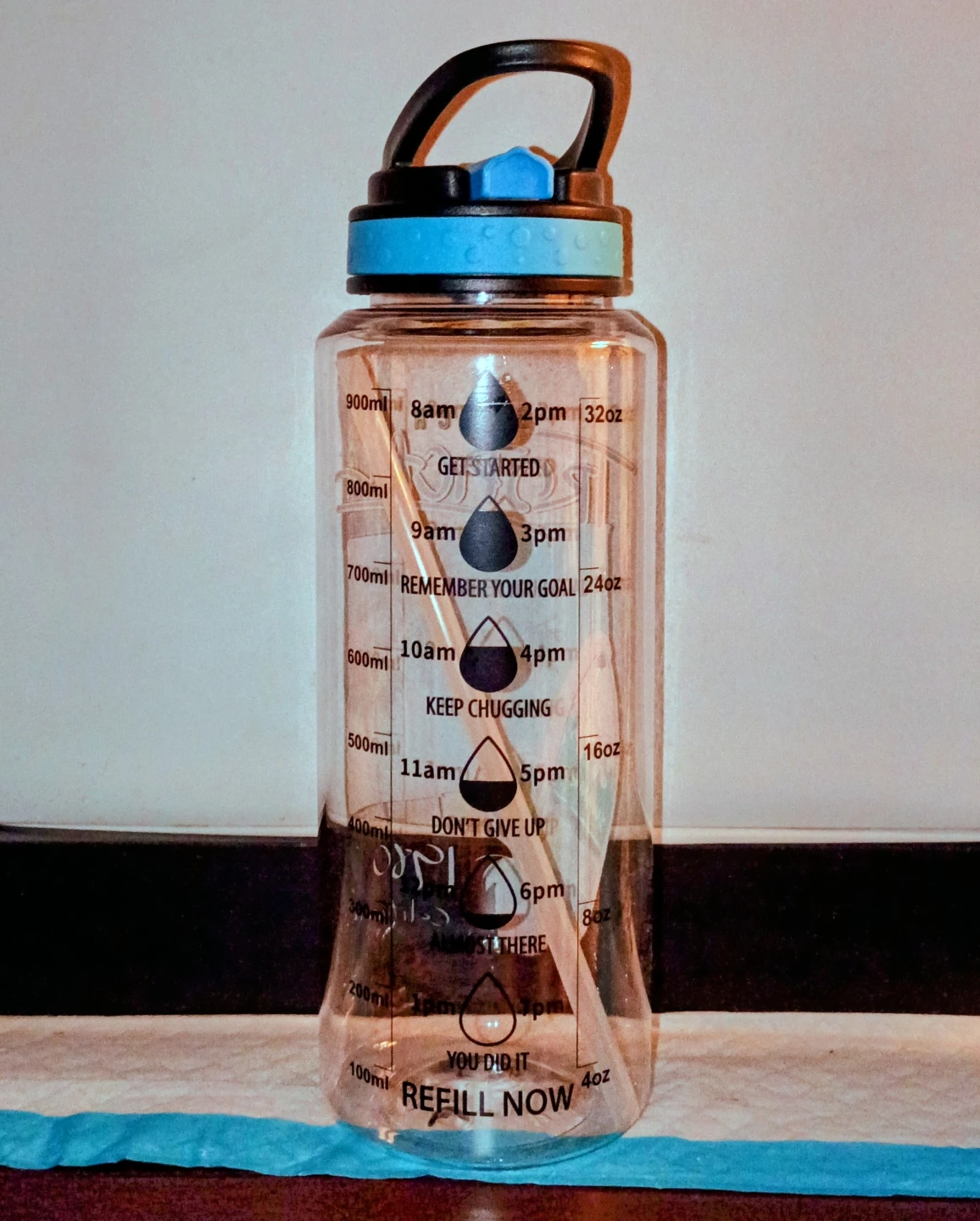 Tropical Water Bottle with Time Tracker 🏈 - photo 2