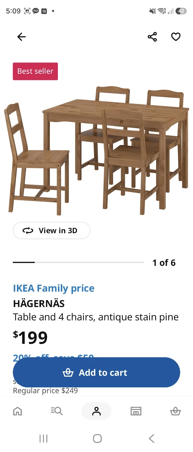 IKEA HÄGERNÄS table and 2 chairs