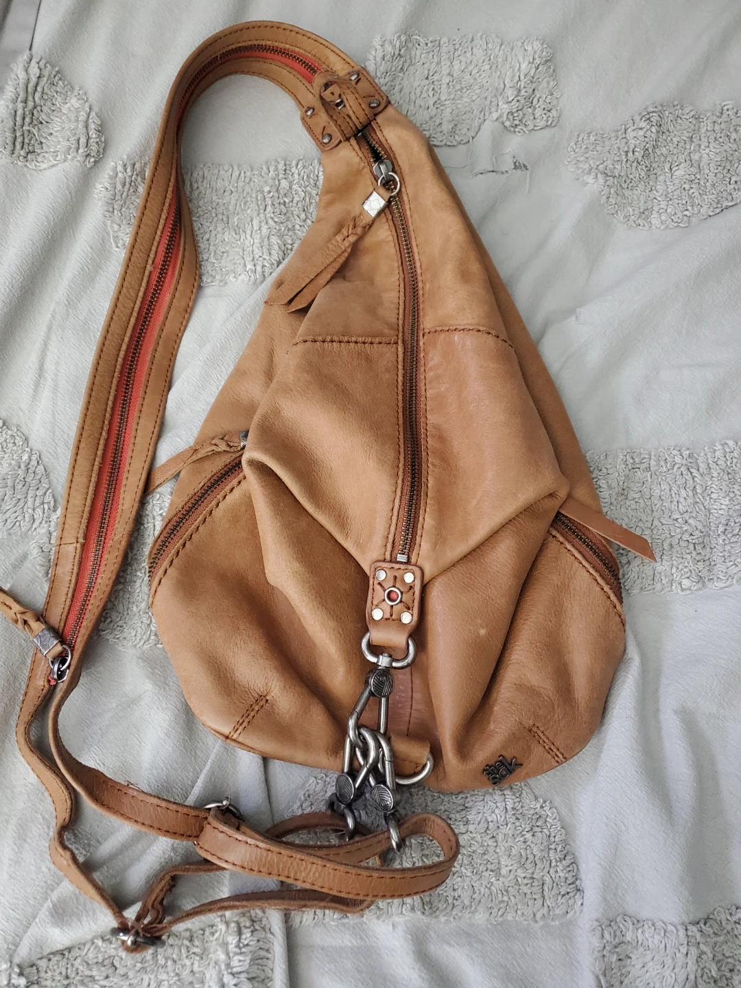 The Sak Tan Leather Sling Bag