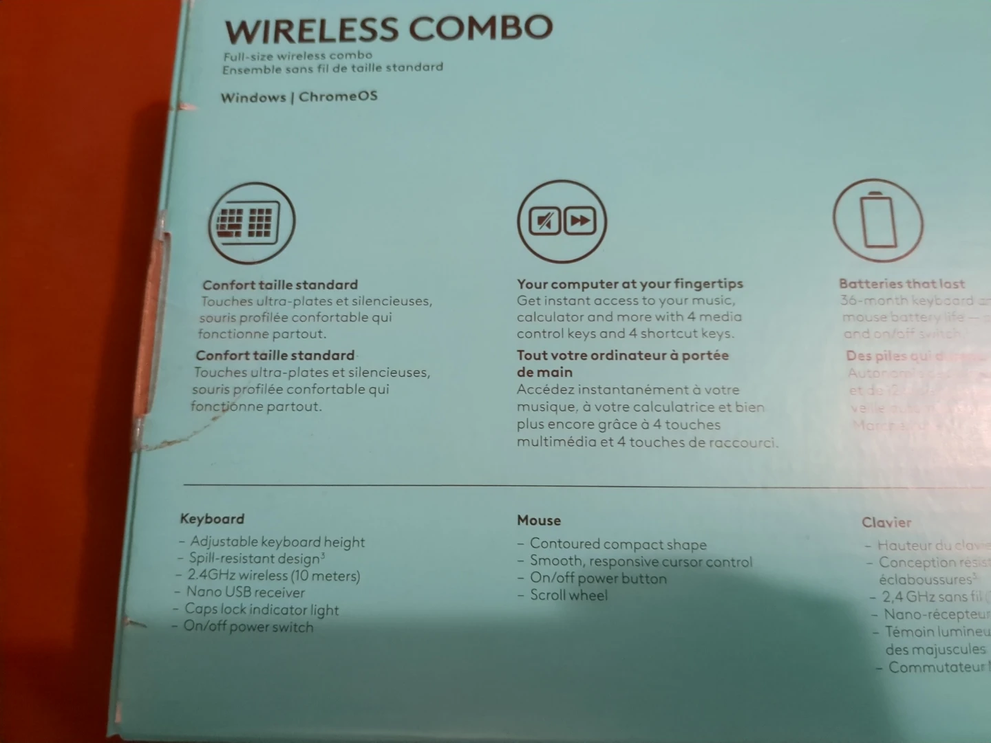Logitech Wireless Combo-Keyboard and Mouse W/USB Receiver NEW! - photo 3