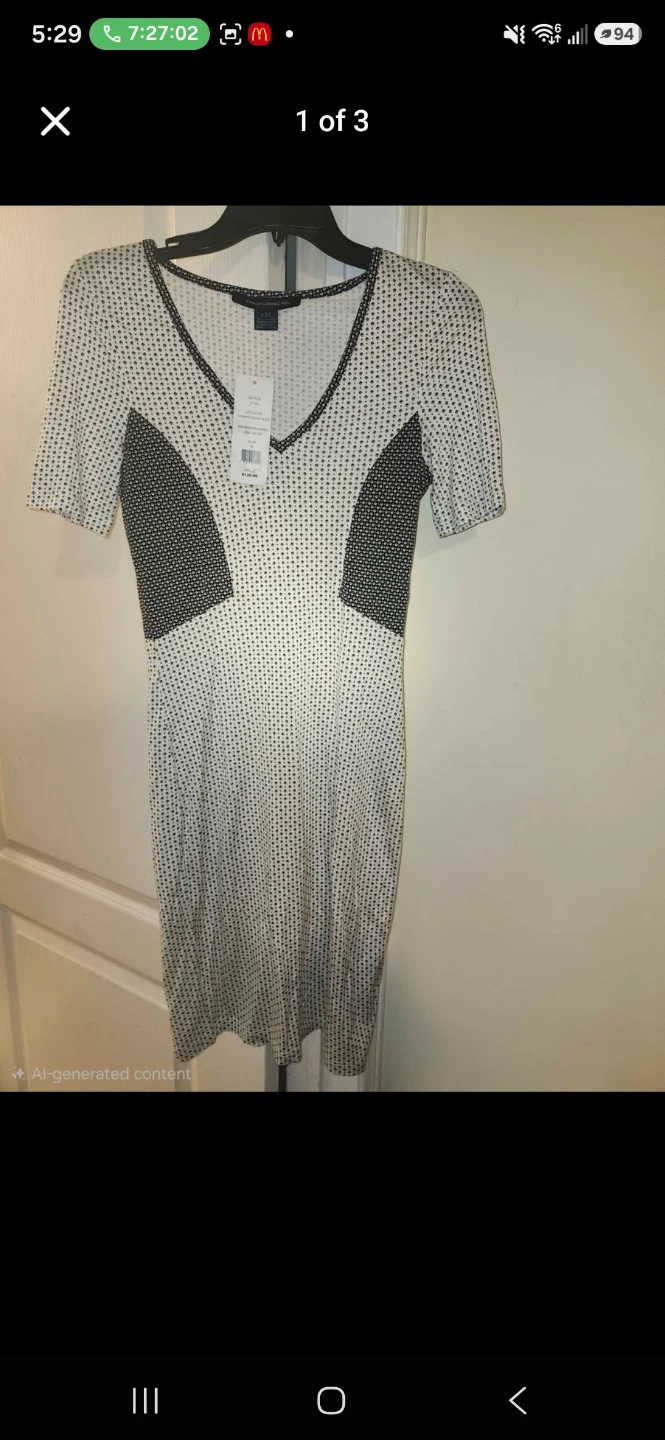 Brand New - French Connection White and Black Dress - photo 3