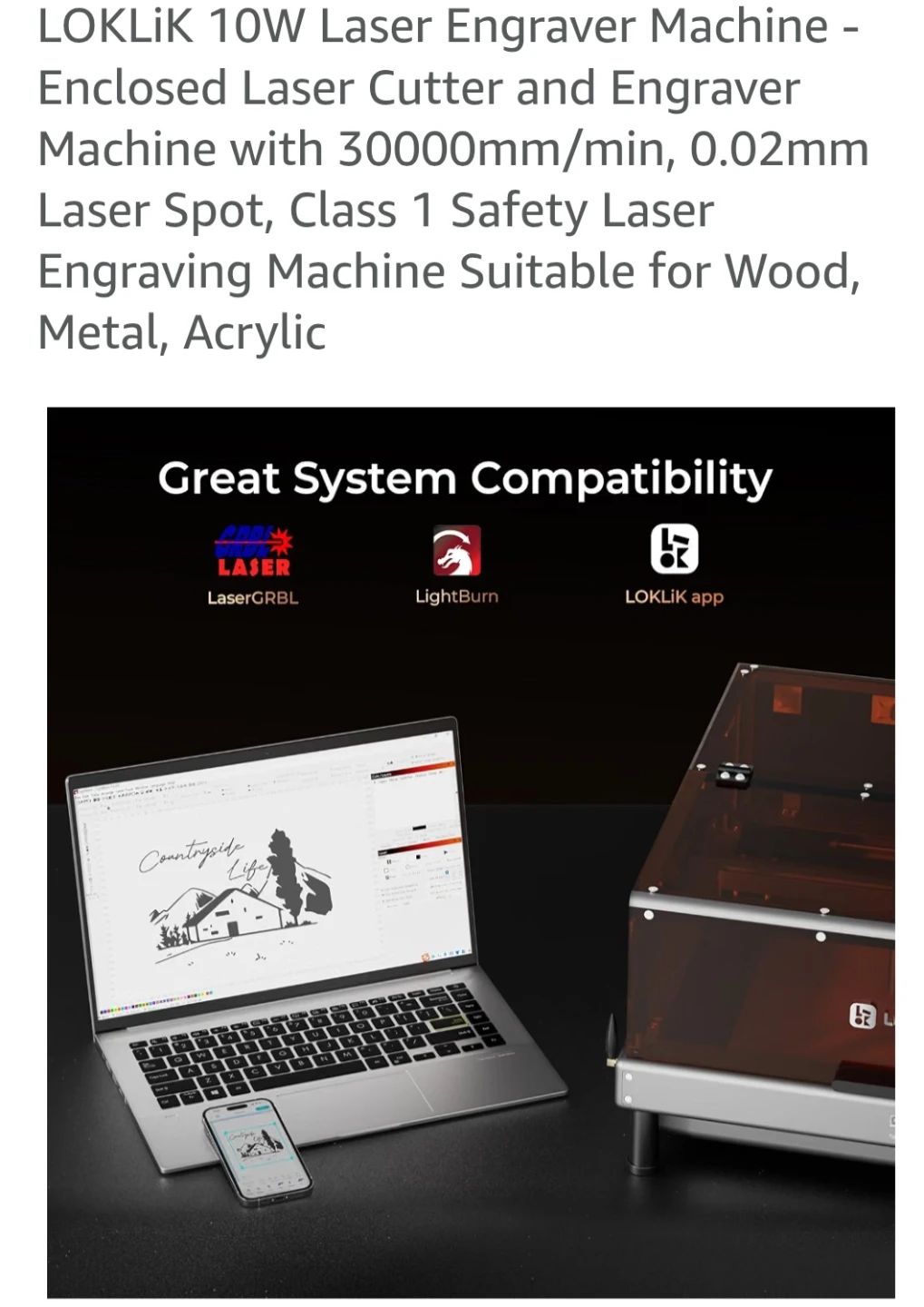 New LOKLiK 10W Laser Engraver and Cutter - photo 3