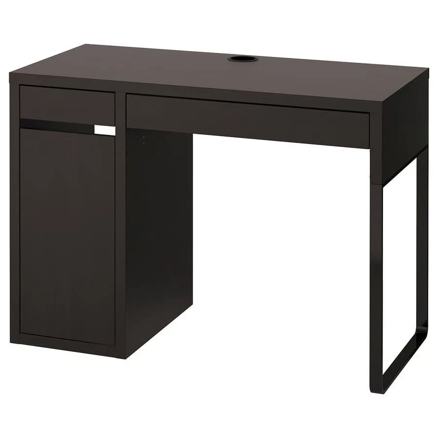 Black Desk with Drawer and Cabinet - photo 3