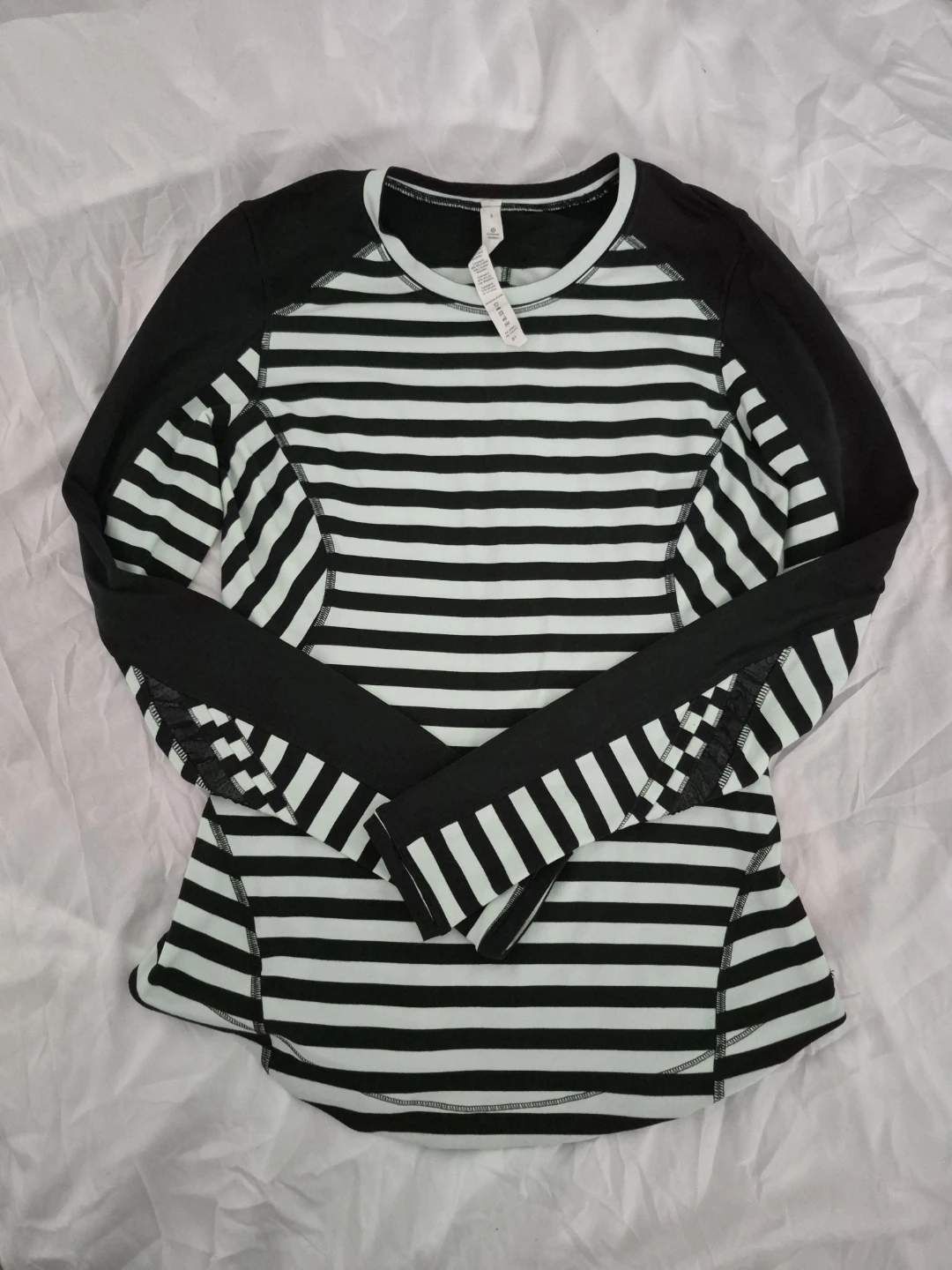 Lululemon Run: Reflect Long Sleeve – Sea Stripe Mint / Black - photo 4