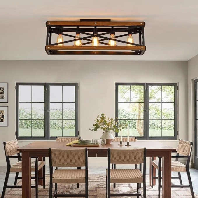 Rustic Farmhouse Flush Mount Ceiling Light - photo 5
