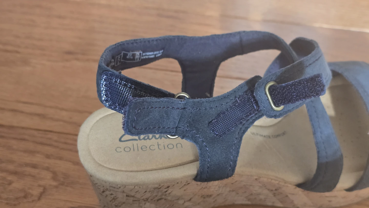 Clarks Collection Navy Wedge Sandals size 10 🏈 - photo 5