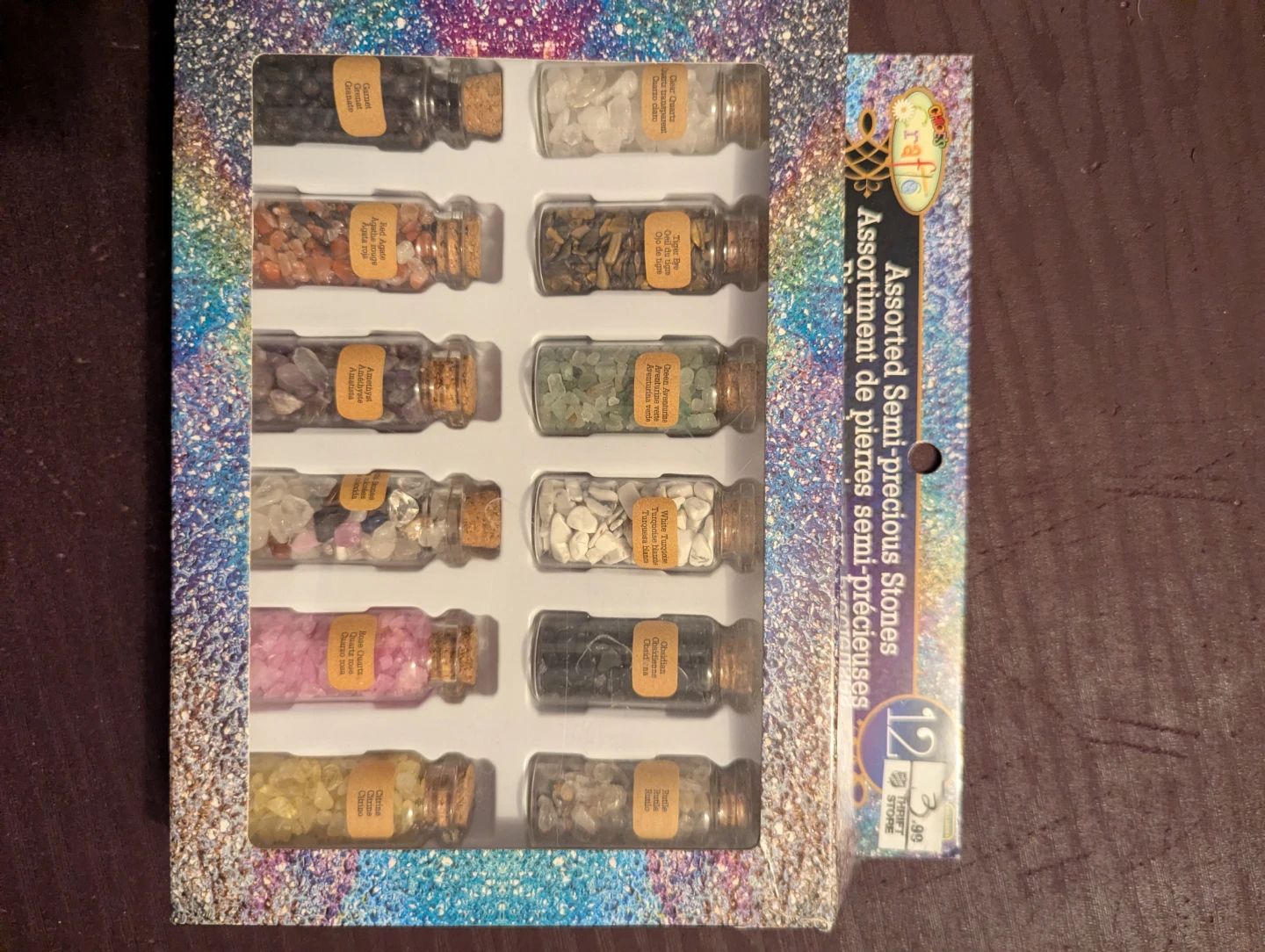 Chic Craft Assorted Semi-Precious Stones, 12 Bottles