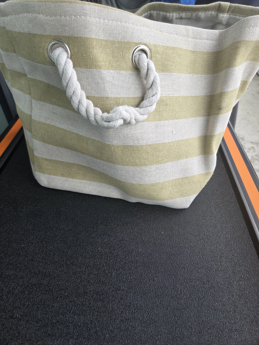 Striped Tote Bag with Rope Handles