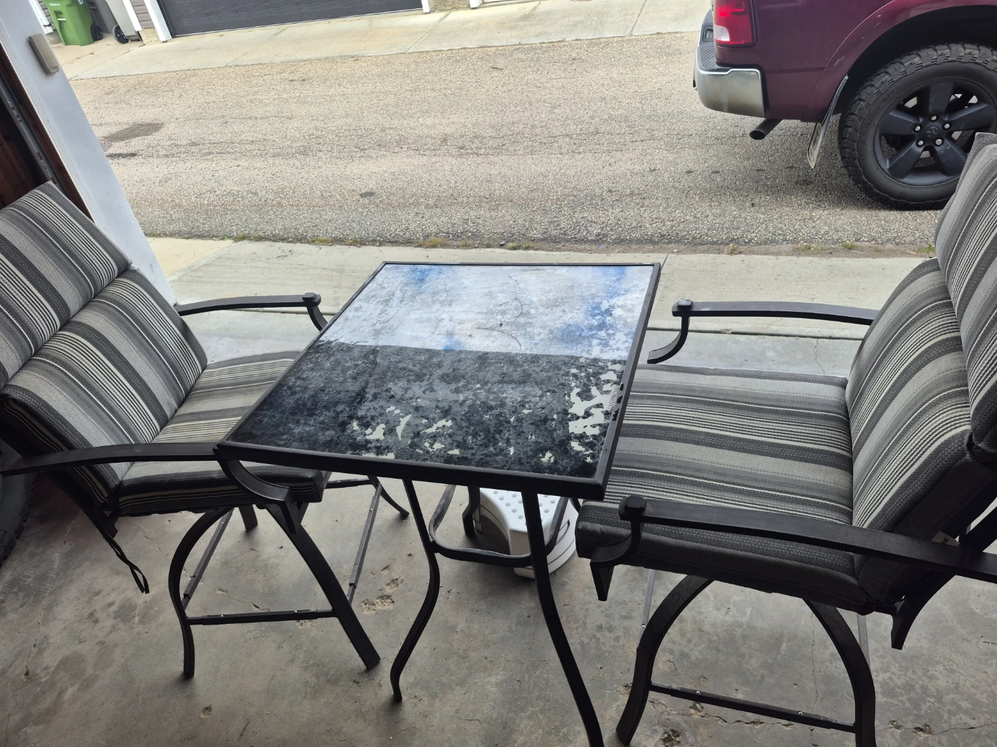 Bistro Patio Set with Two Swivel Chairs