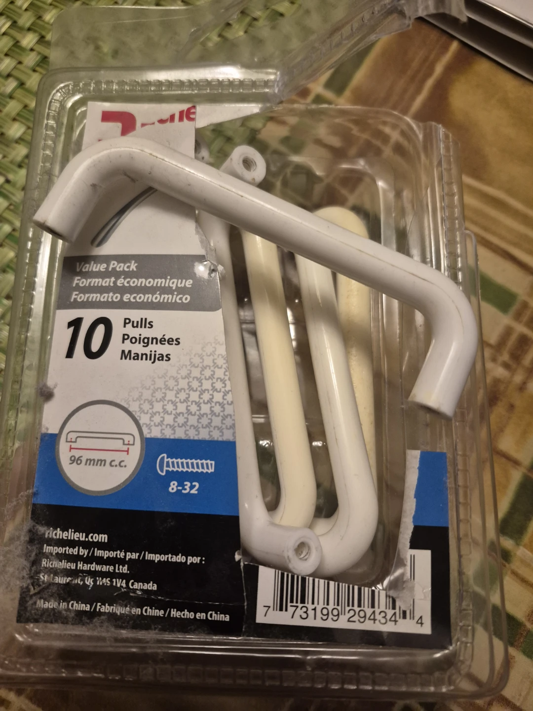 Richelieu White Cabinet Pulls 10-Pack