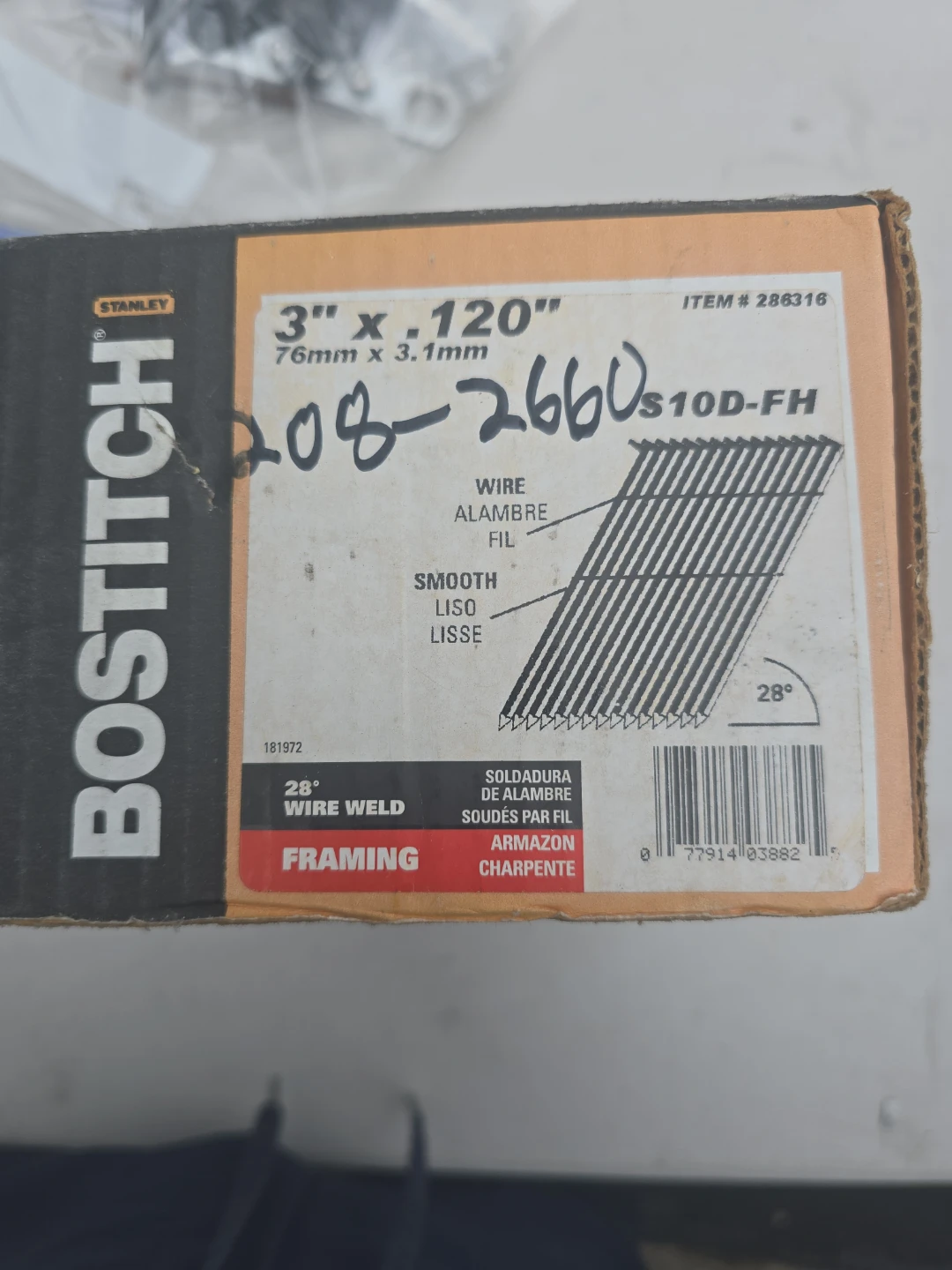 Bostitch 3" x .120" Wire Collated Framing Nails (2000 ct)