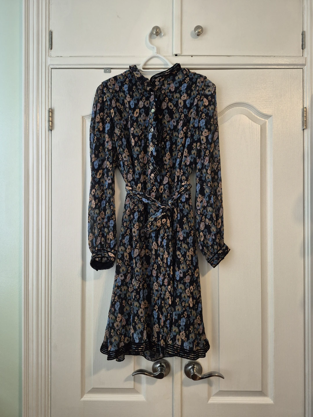 Size 12 (L/XL) Tory Burch Deneuve Floral Plissé Pleated Dress - photo 3