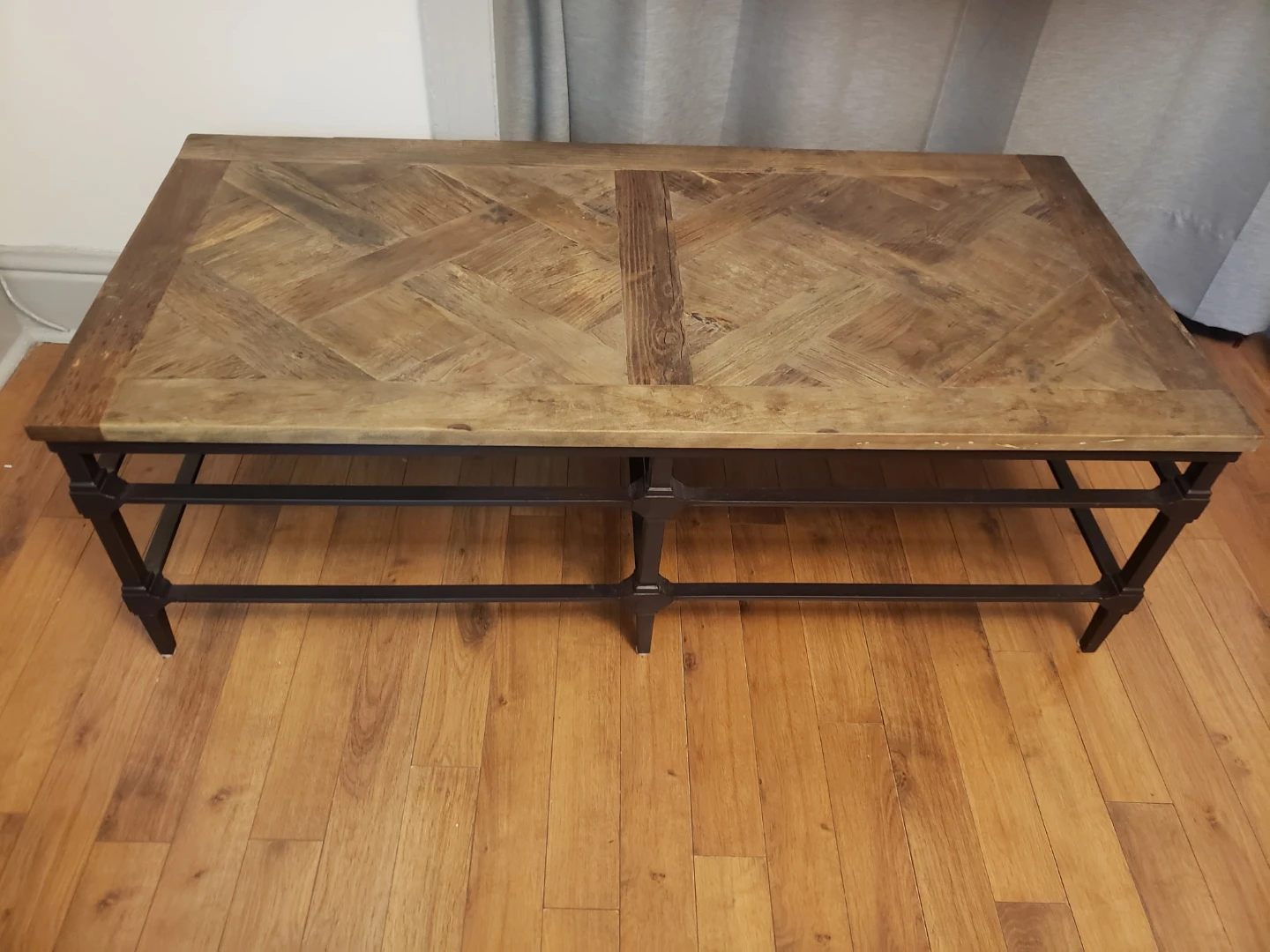 Pottery barn parquet coffee table
