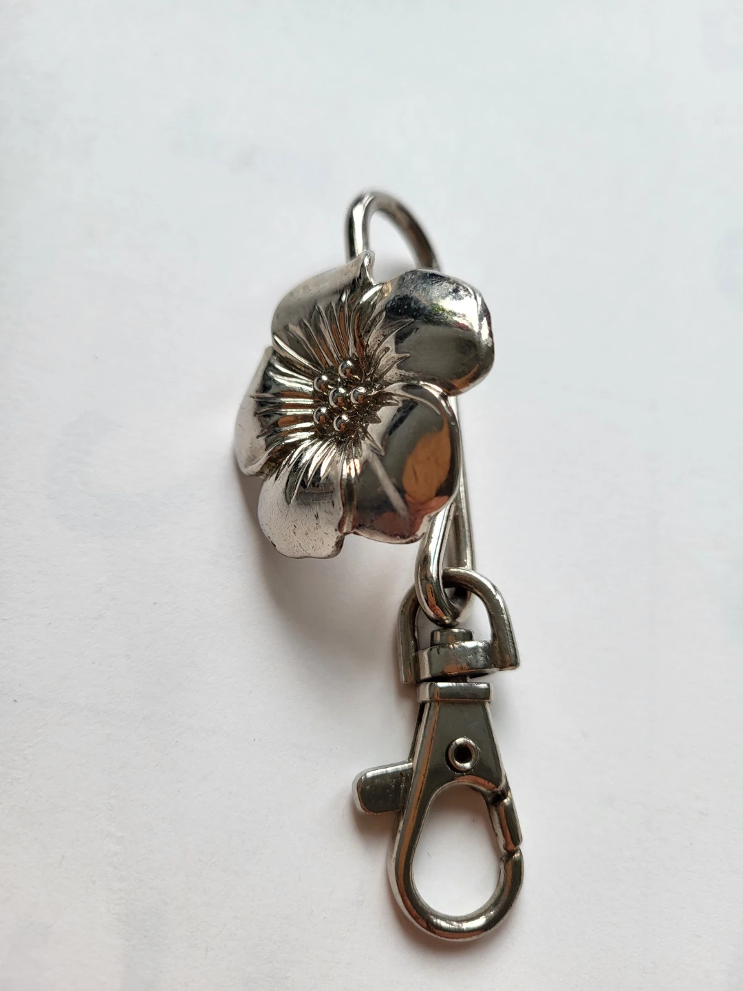 Silver-toned Flower Purse Hook