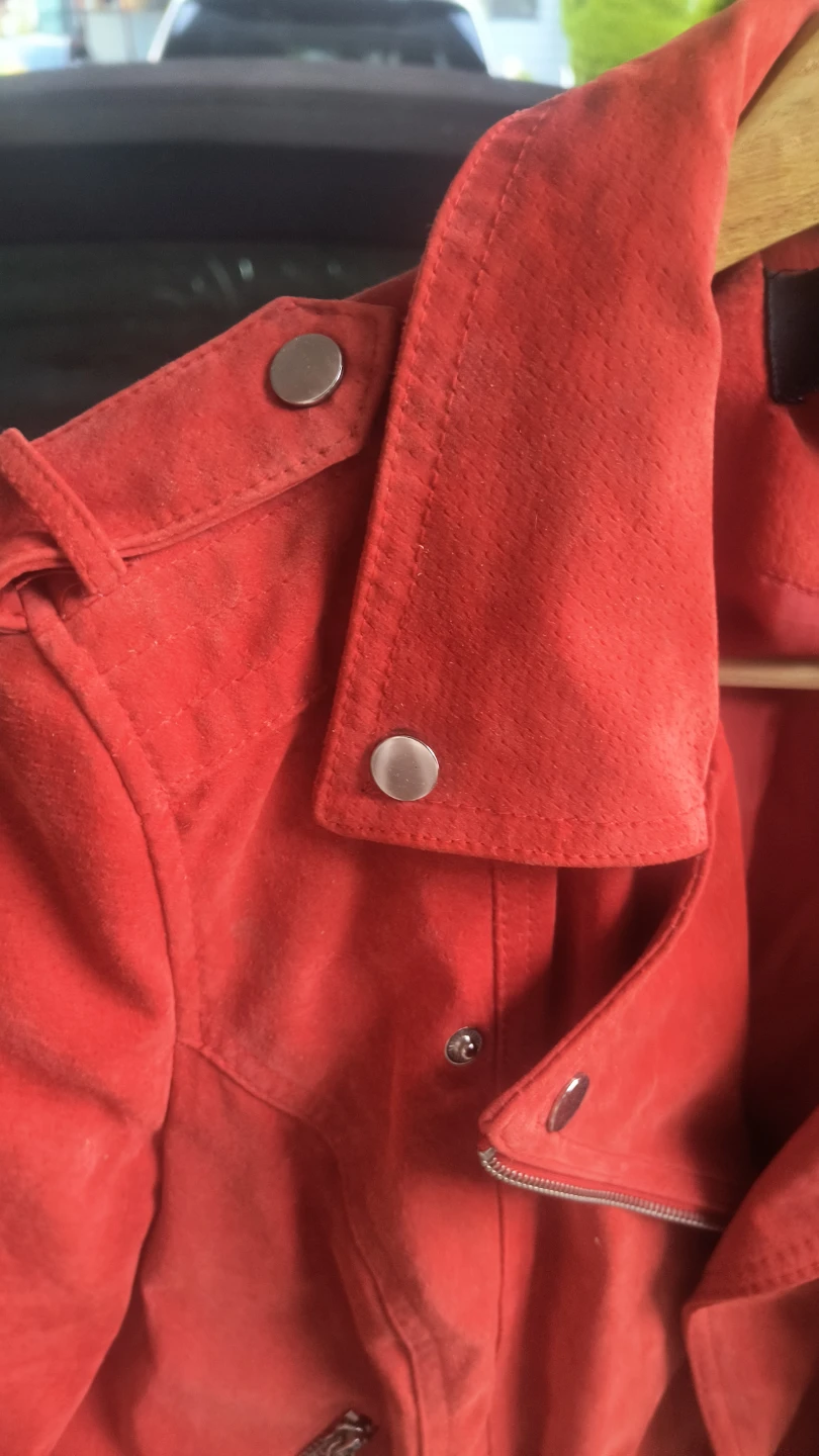 NEVER WORN Vero Moda Red Suede Moto Jacket - photo 4