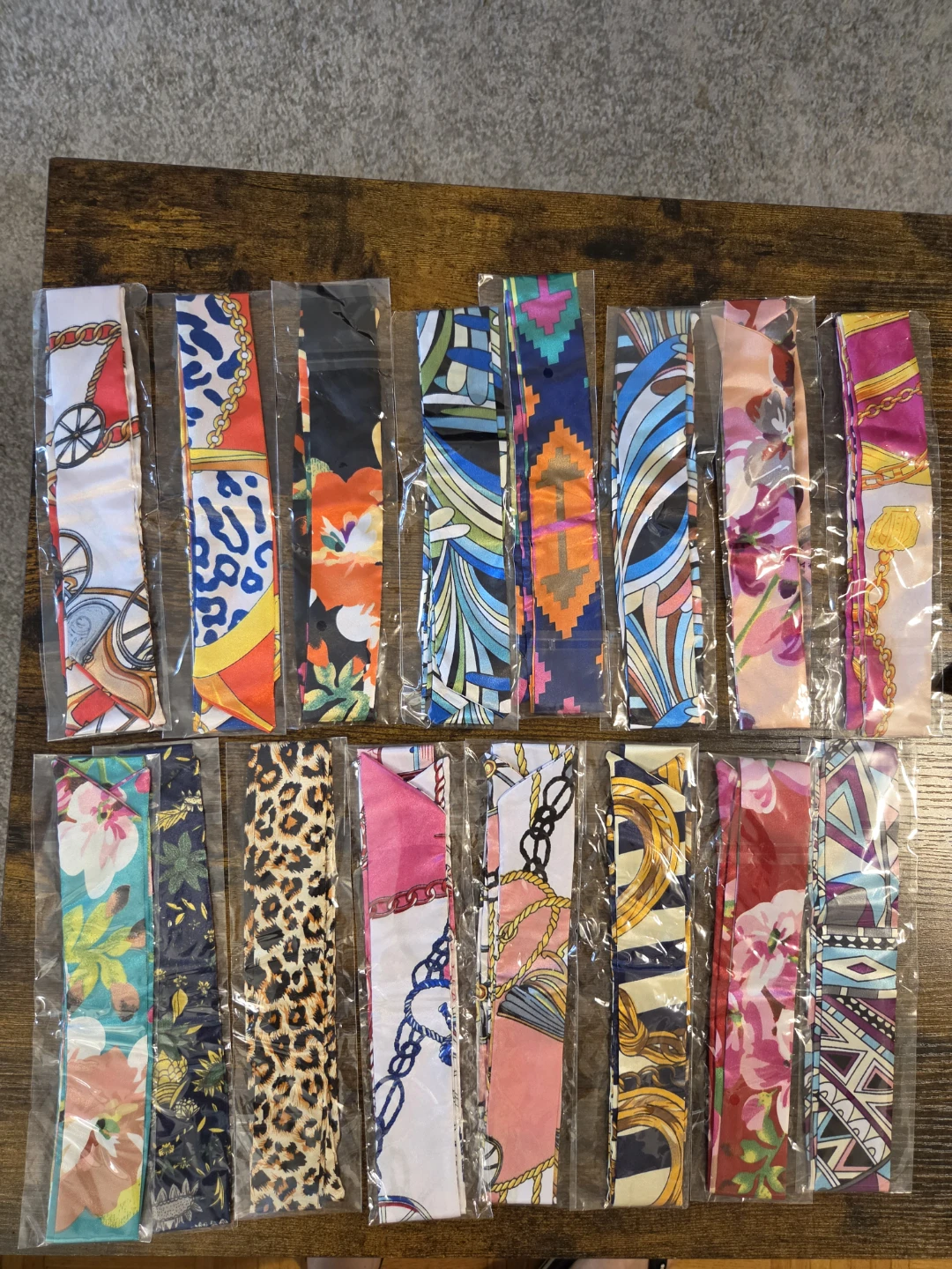 Assorted Silk-Style Hair Scarves
