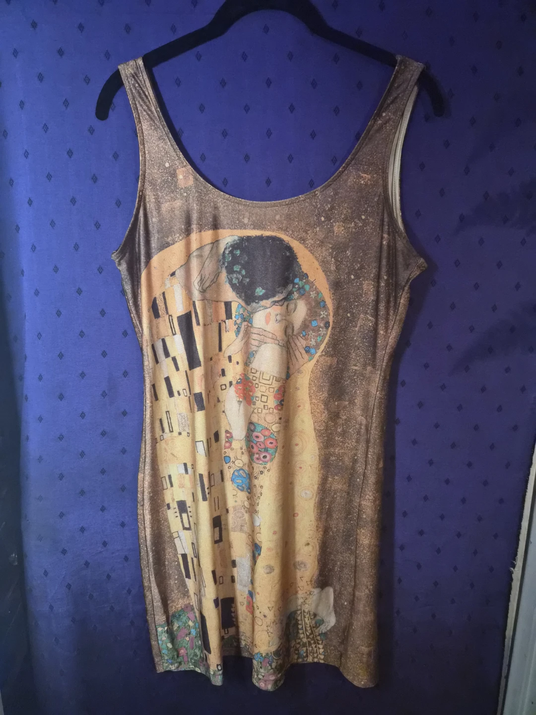 The Kiss Art Print Tank Bodycon Dress