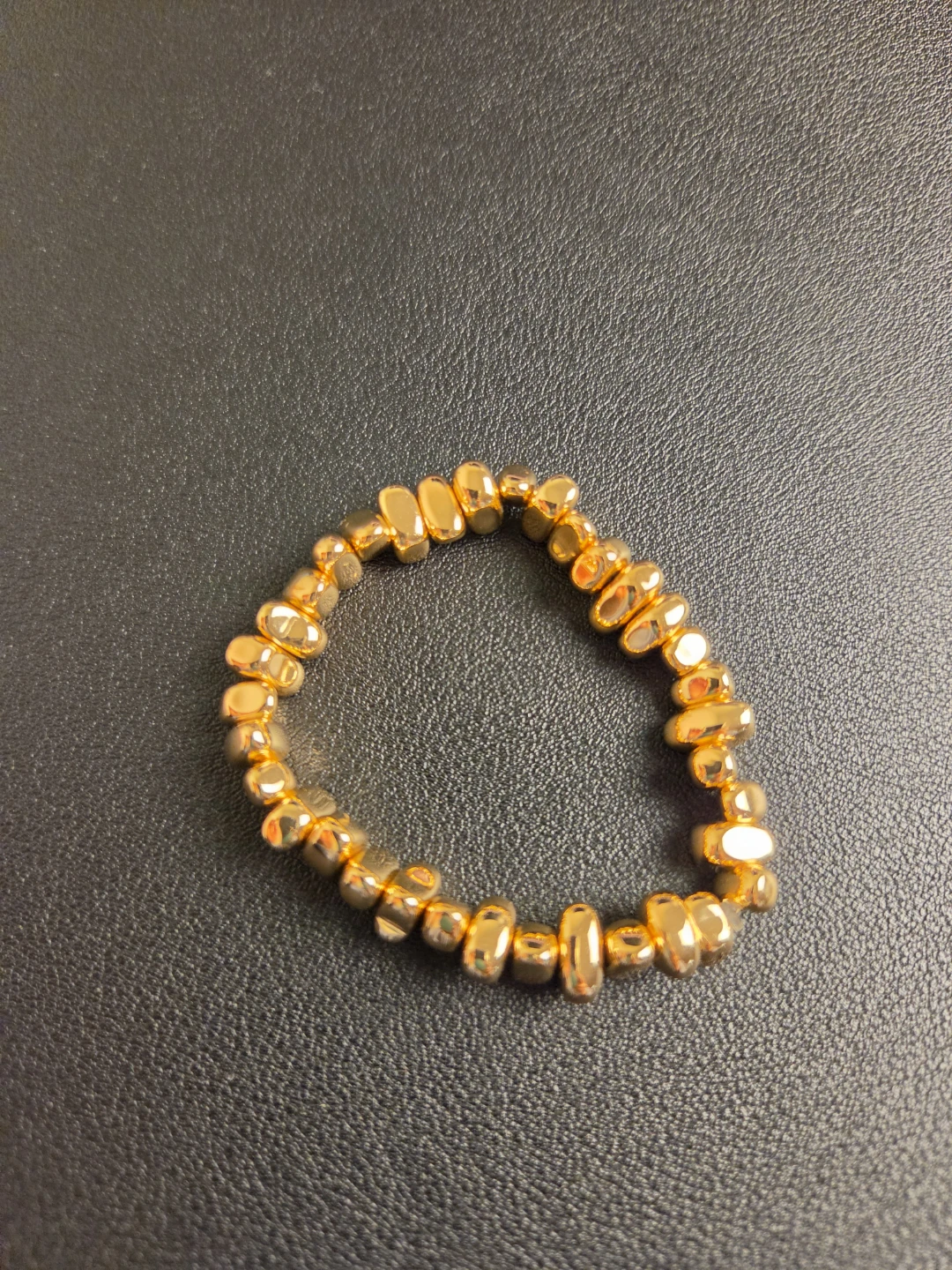 Gold Hematite Beaded Stretch Bracelet 🏈