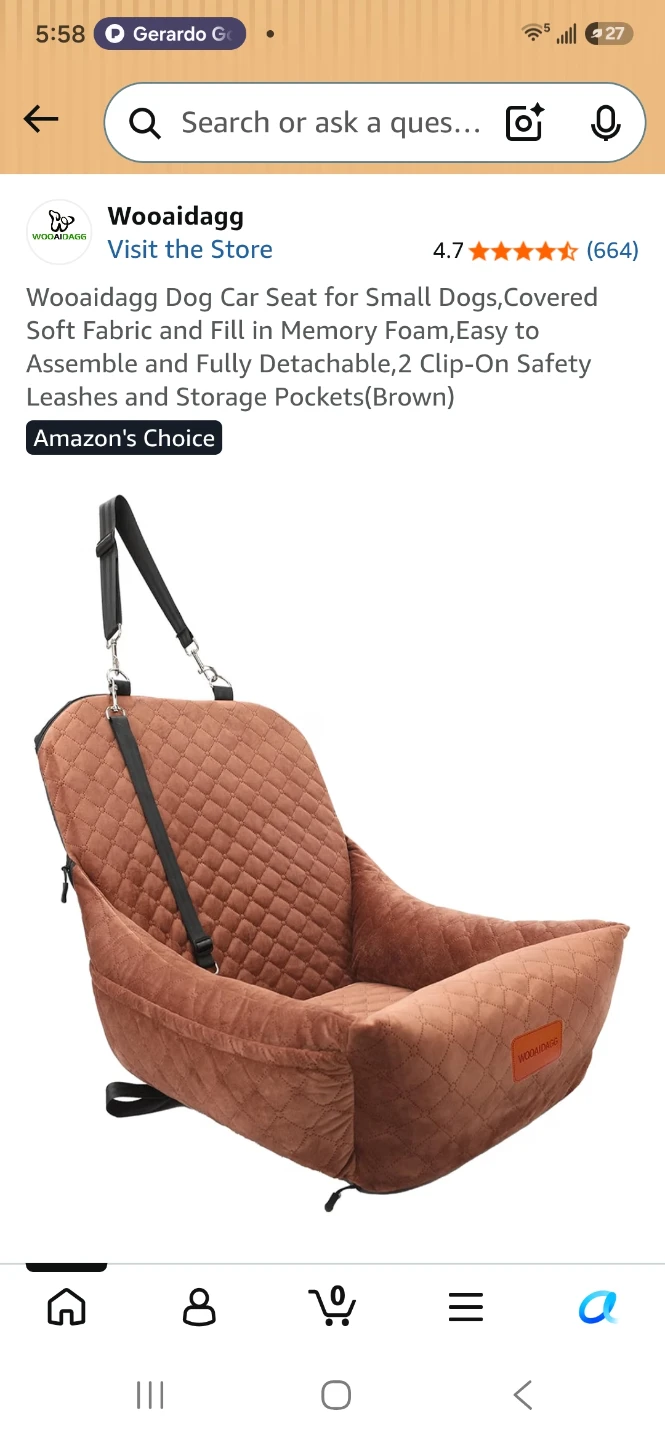 Wooaidagg Dog Car Seat for Small Dogs