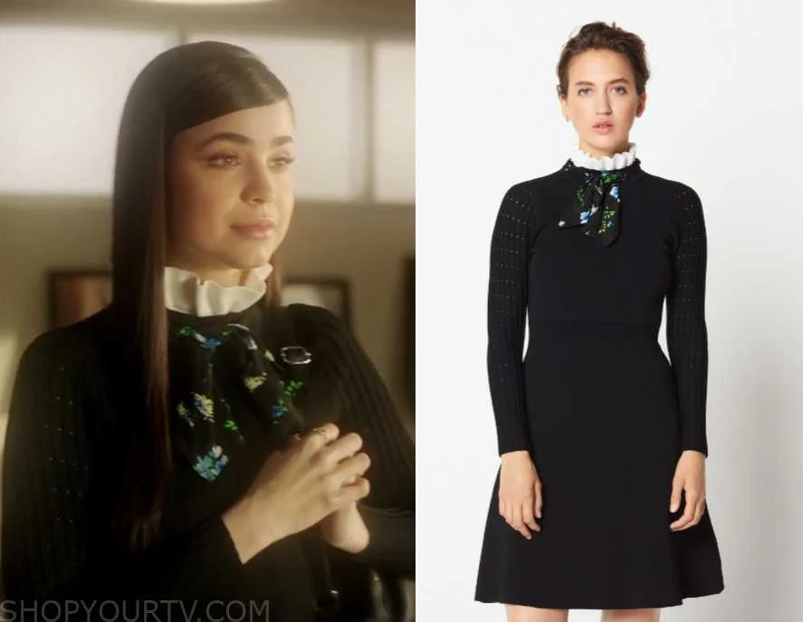 Sandro Clémence Tie-Neck A-Line Dress