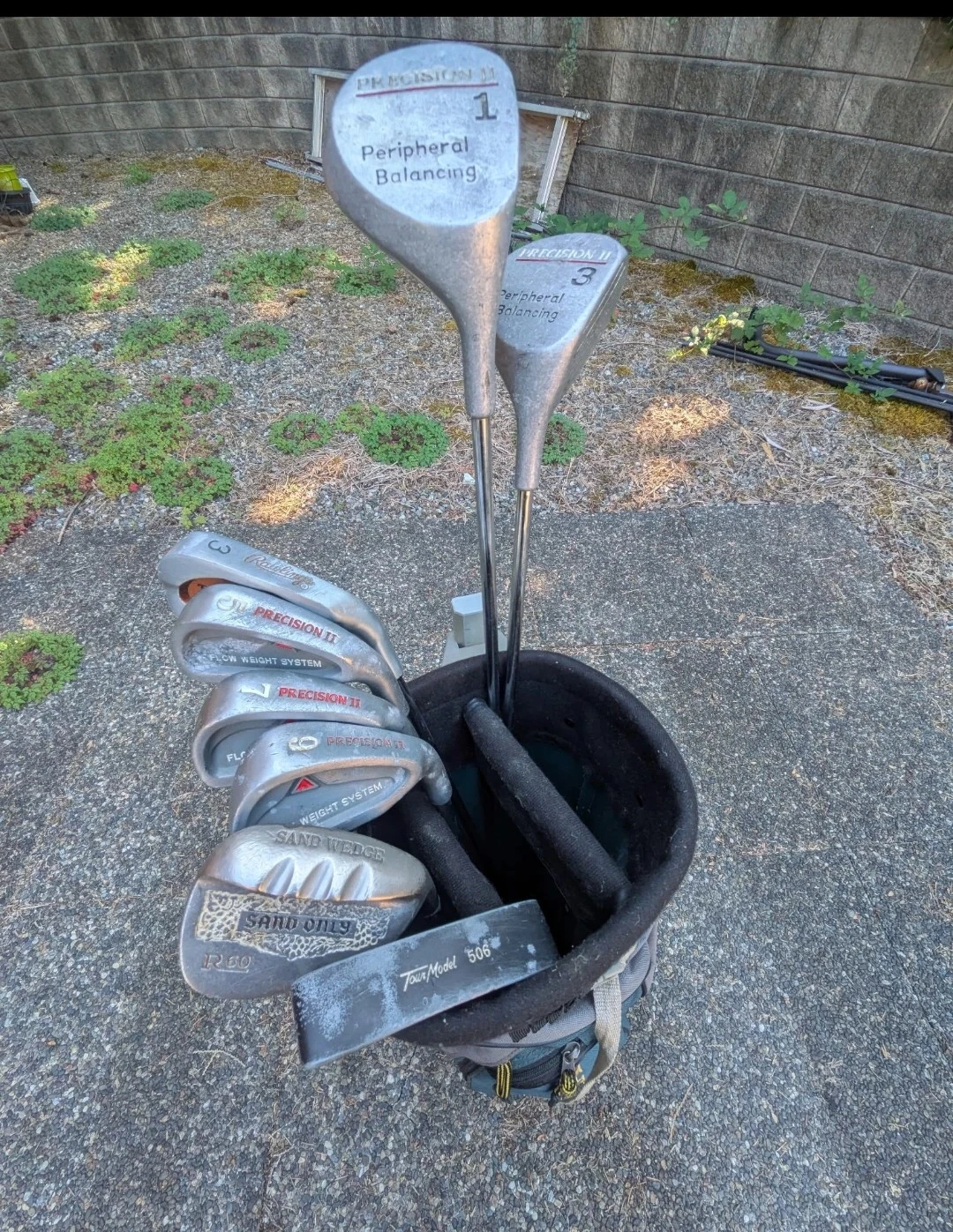 Older/Vintage Golf Club Set + Bag + Pull Cart
