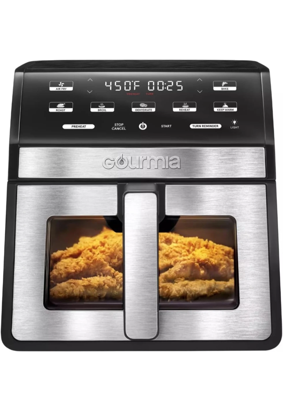 Gourmiaa Digital Air Fryer with Window and Light, 8-Quart, Black