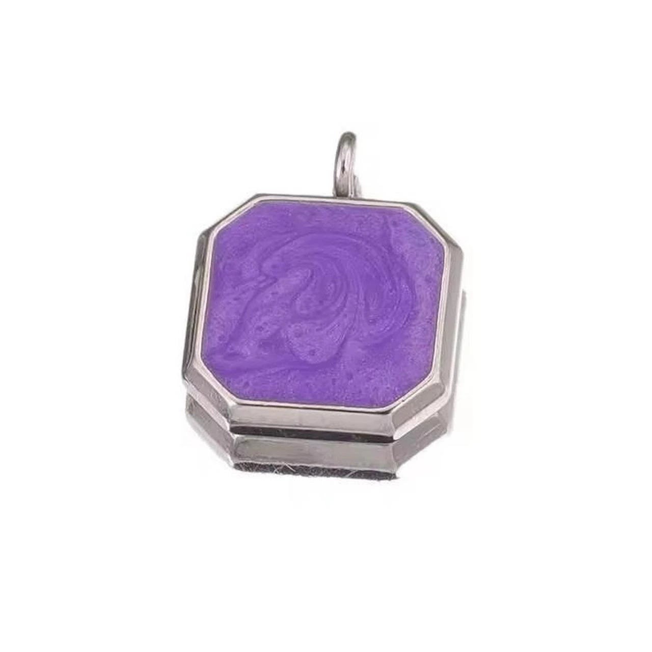 Purple Boho Pendant & Paperclip Necklace in Stainless - photo 2