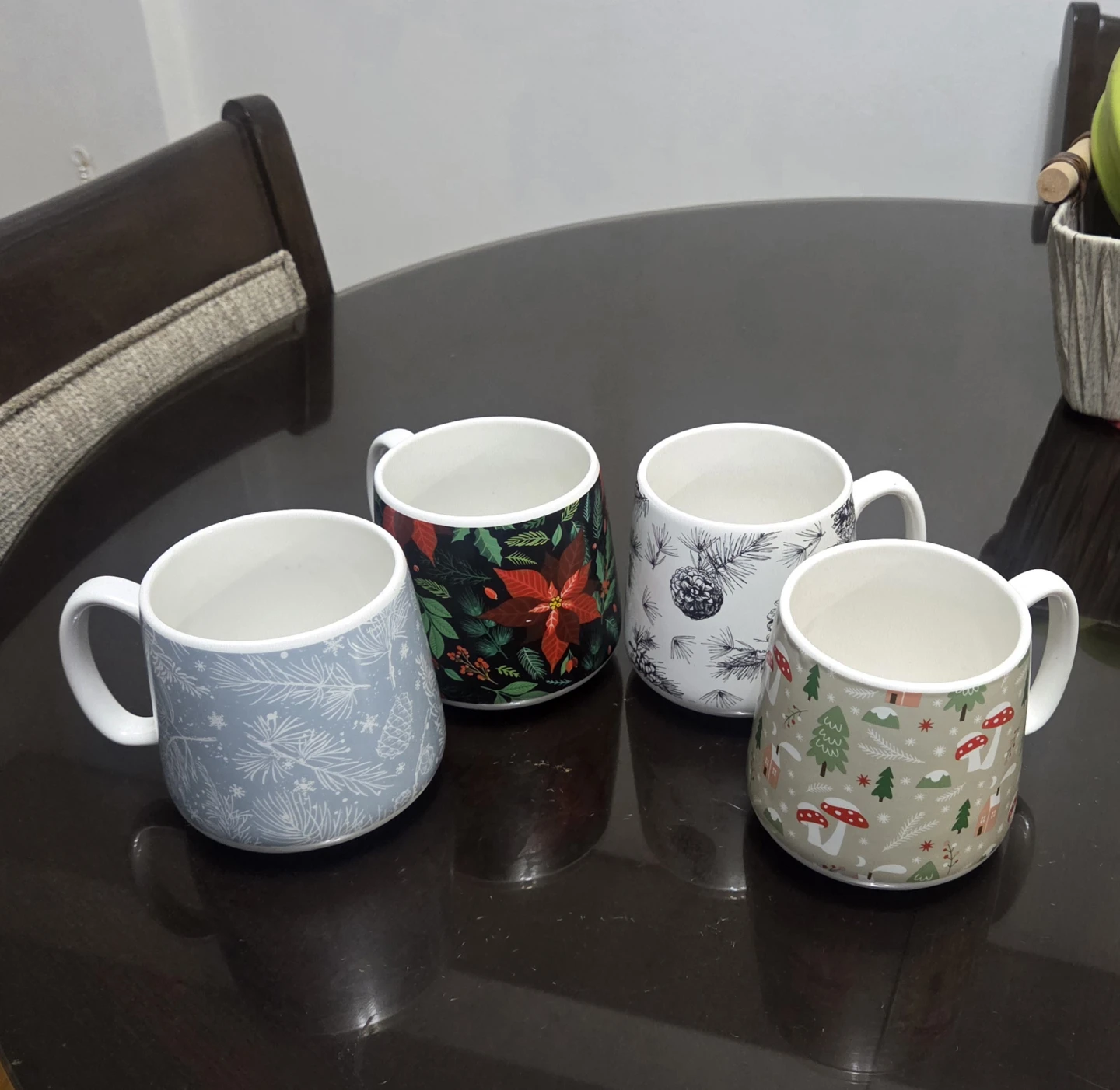 Set of 6 Christmas Themed Mugs