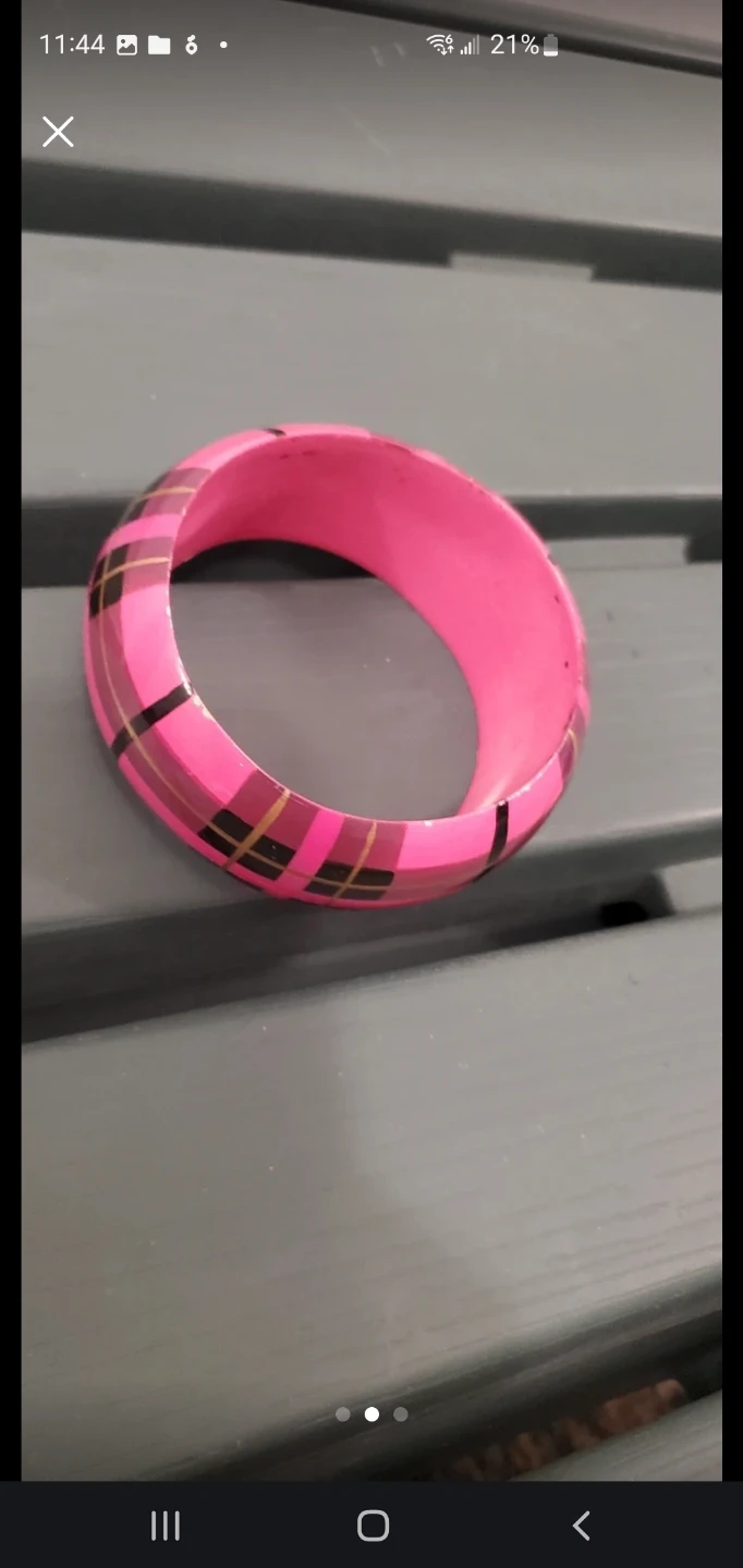 Pink Plaid Pattern Bangle Bracelet🏈 - photo 2