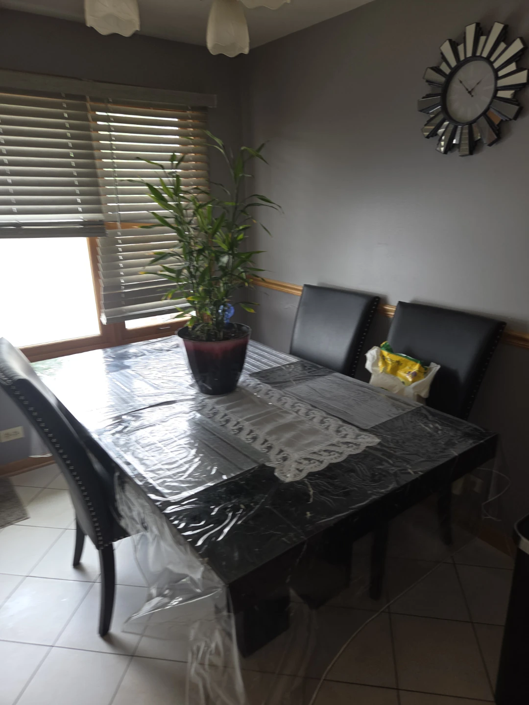 Black Marble Dining Table Set