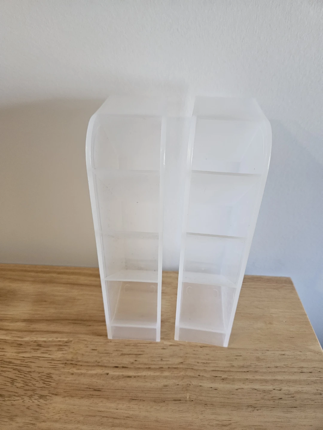 2 Clear Plastic Desktop Storage Organizers